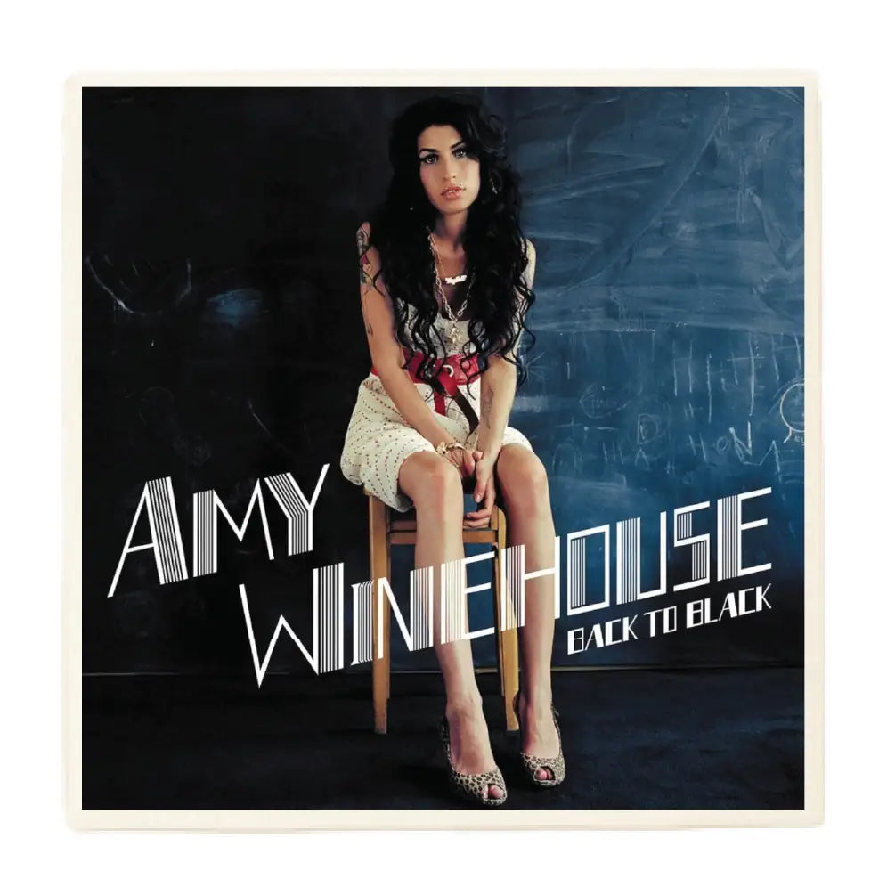 Amy Winehouse Back to Black Album Cover Ceramic Coaster