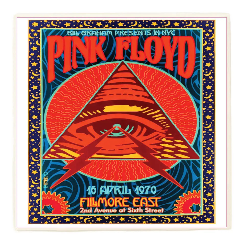 Pink Floyd Vintage Ticket Poster - Ceramic Coaster
