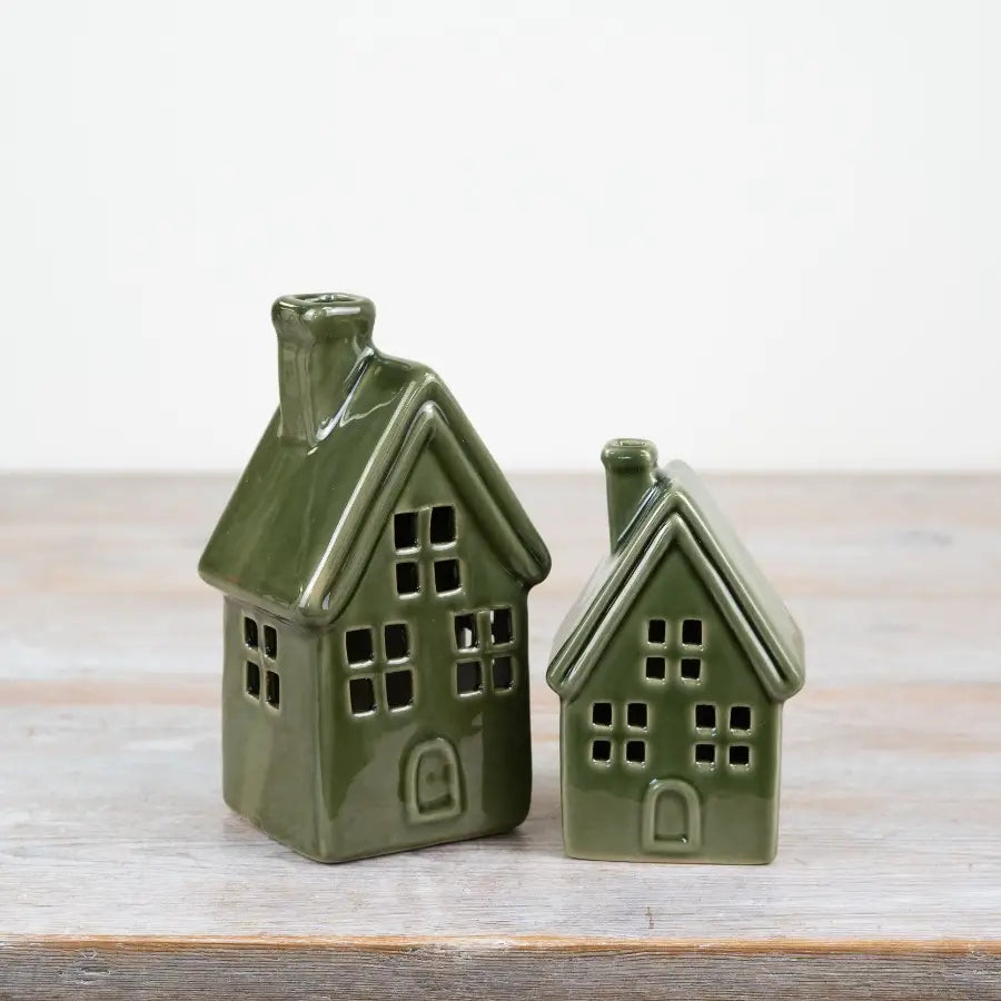 Ceramic Green LED Cottage