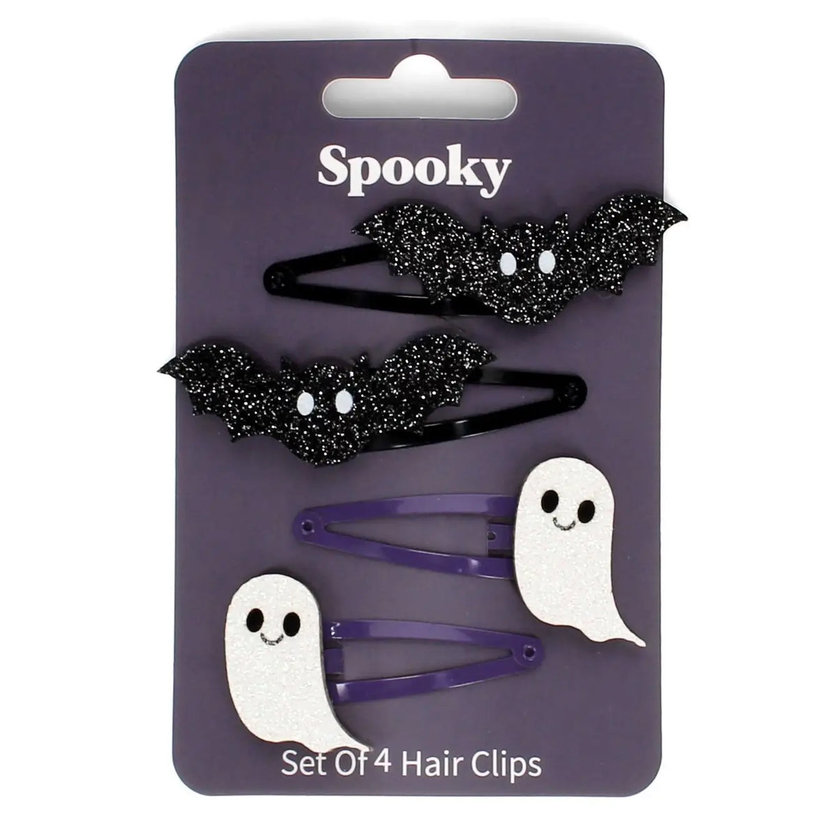 Glitter Hair Clips (Set of 4) - Spooky