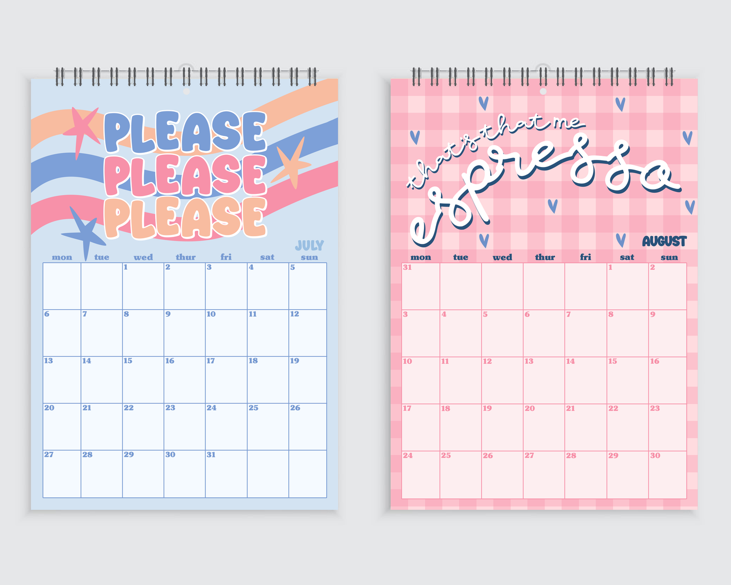 Sabrina Lyric Wall Calendar 2026 - A4