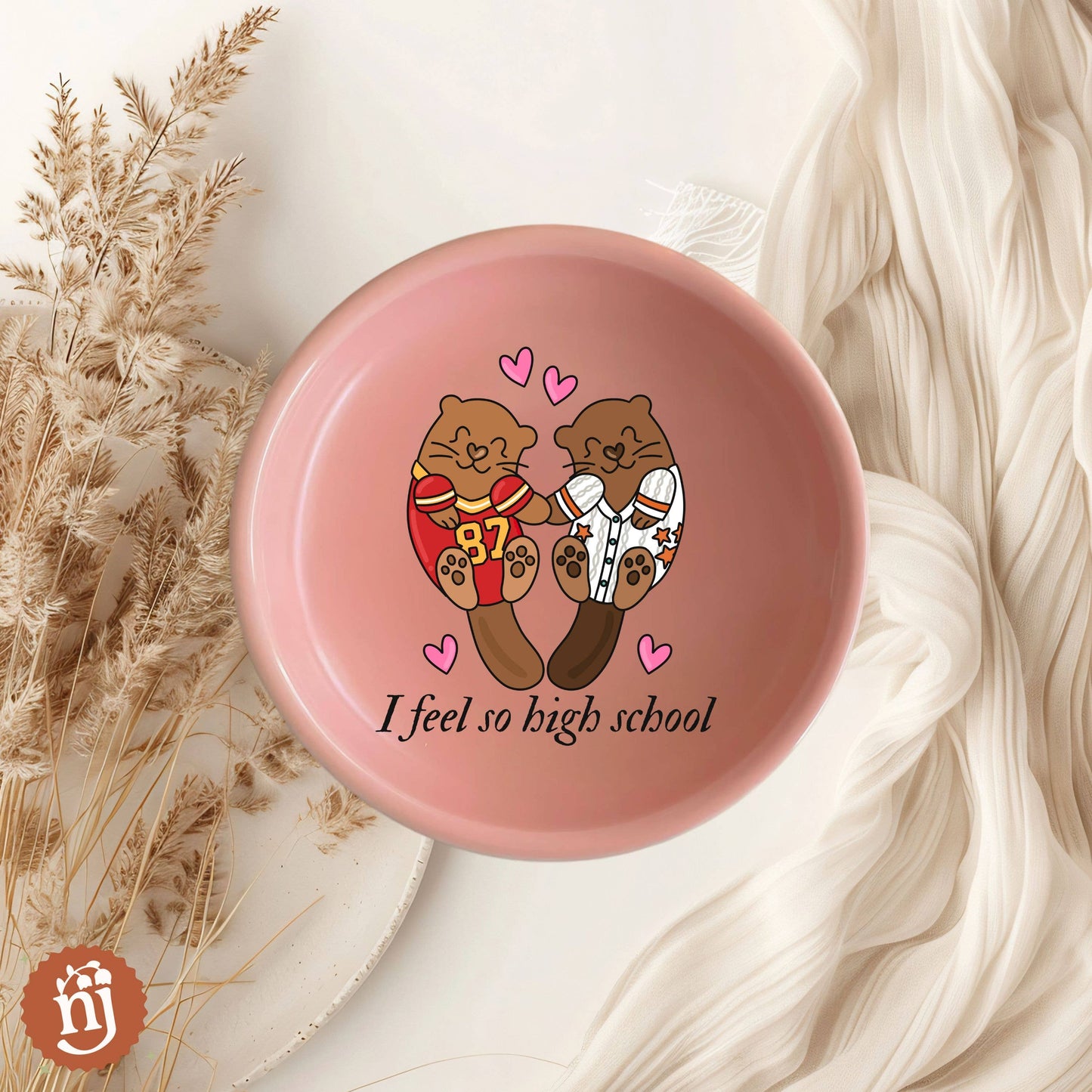 Travis & Taylor I Feel So High School Trinket Dish - Salmon