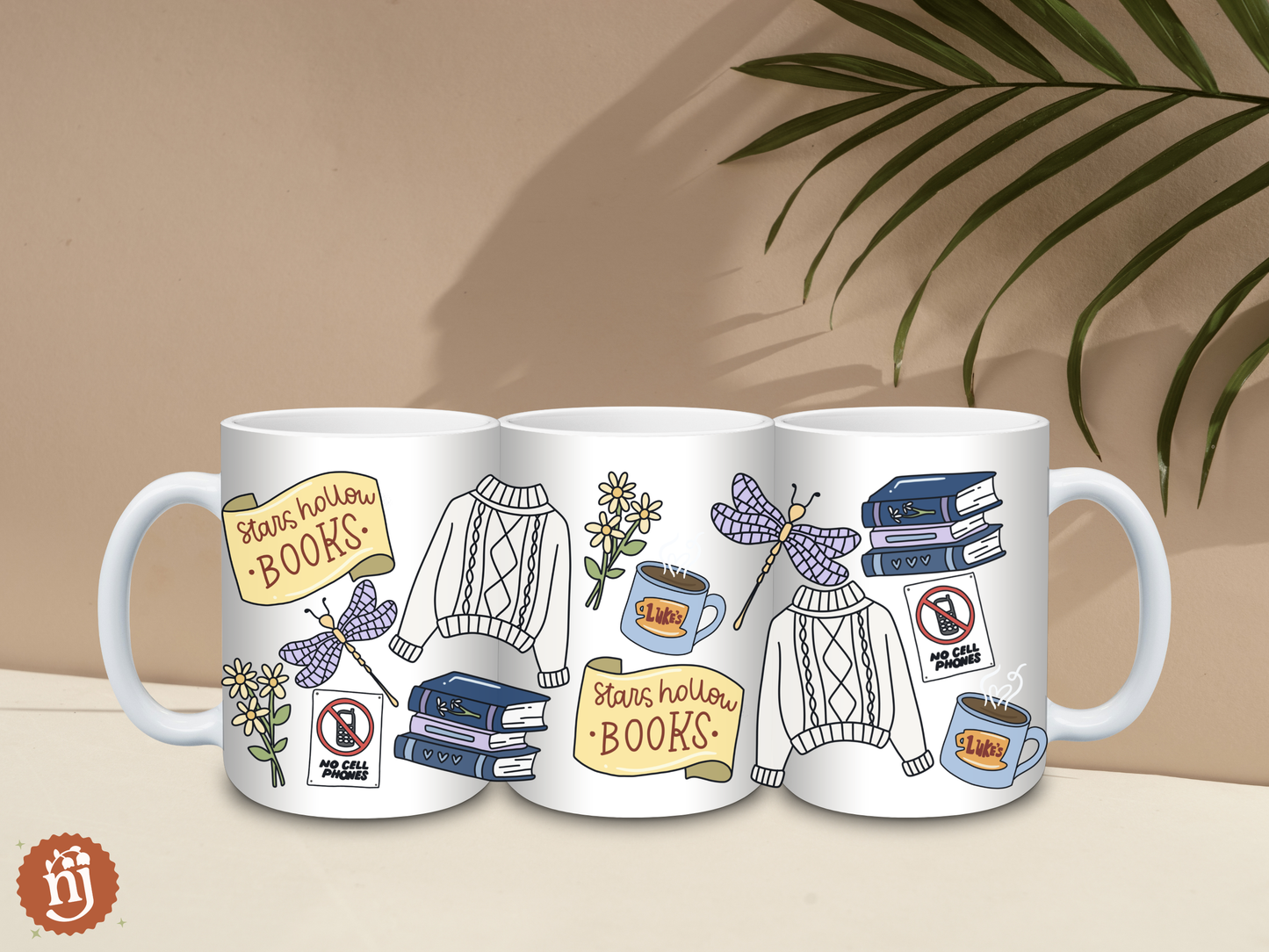 Gilmore Girls Inspired Stars Hollow Books Large Ceramic Mug - 15oz