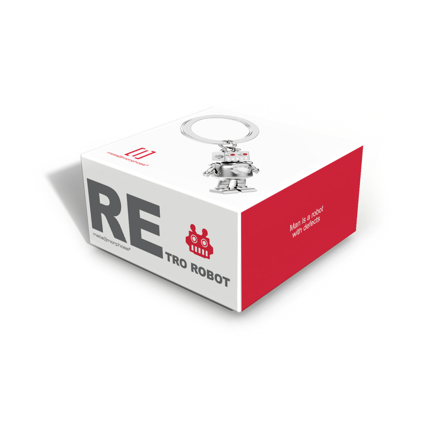 Metalmorphose Silver Robot With Red Eyes Keyring