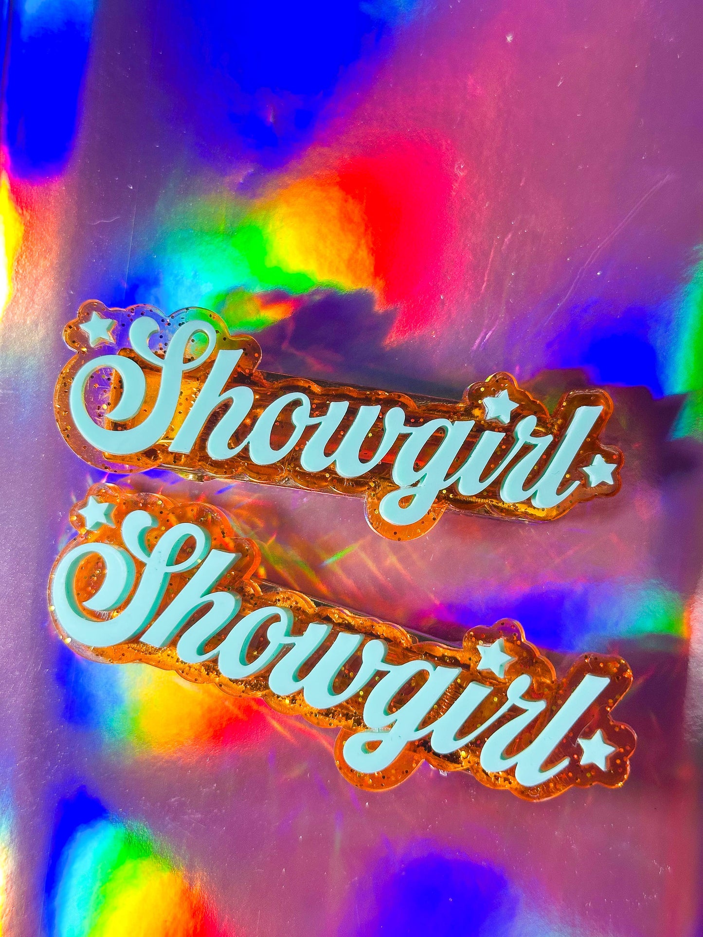 PREORDER - Showgirl - Taylor Inspired- Layered Acrylic Barrette/Hair Clip