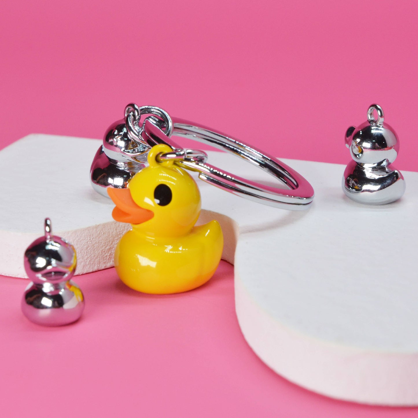 Metalmorphose Yellow Duck Family Keyring