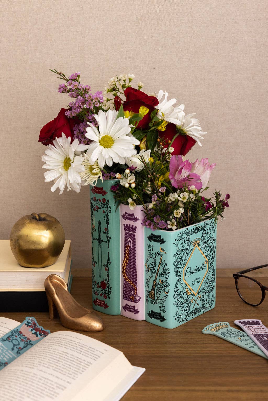 Triple Book Vase - Grimm's Fairy Tales