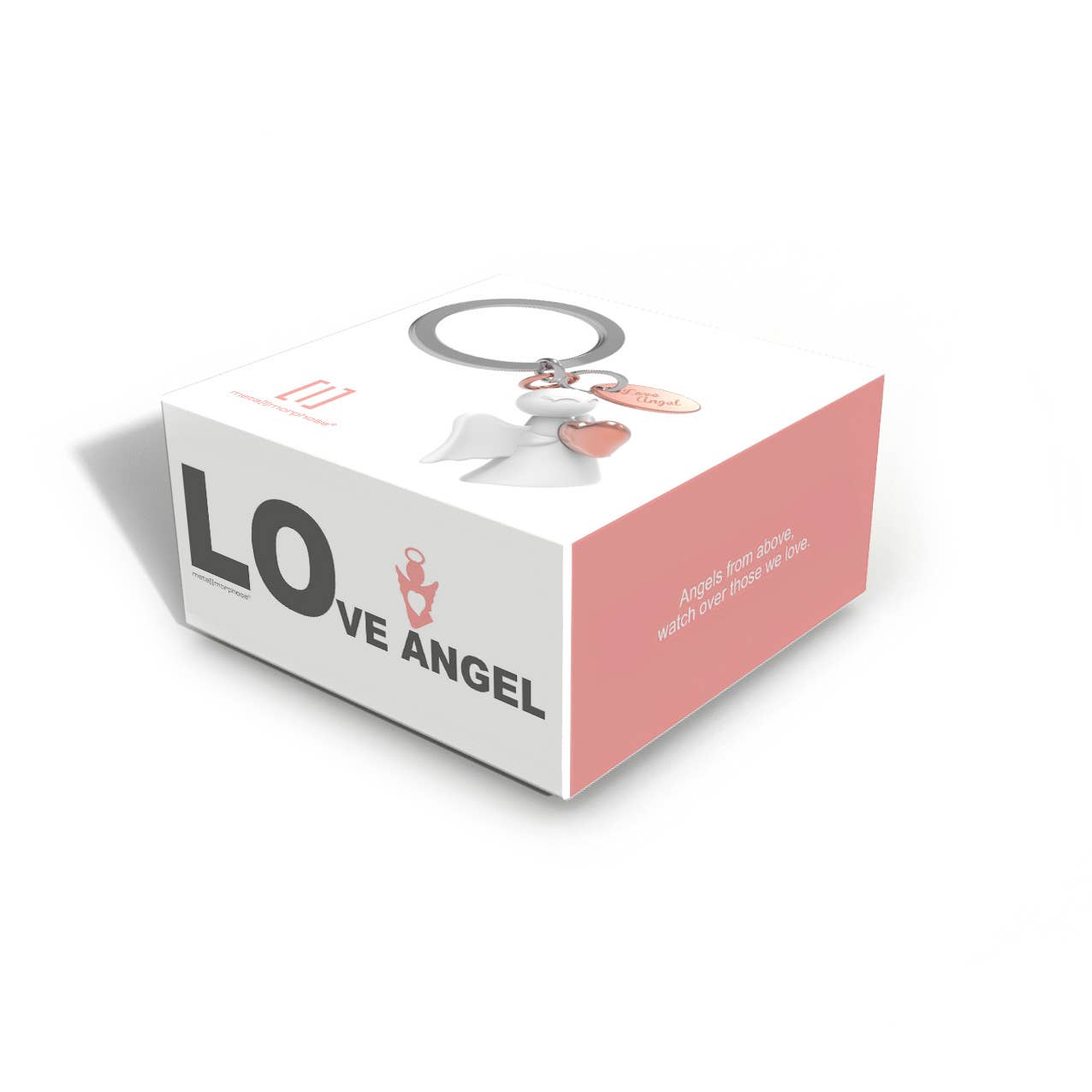 Metalmorphose White & Rose Gold Angel Keyring - Love
