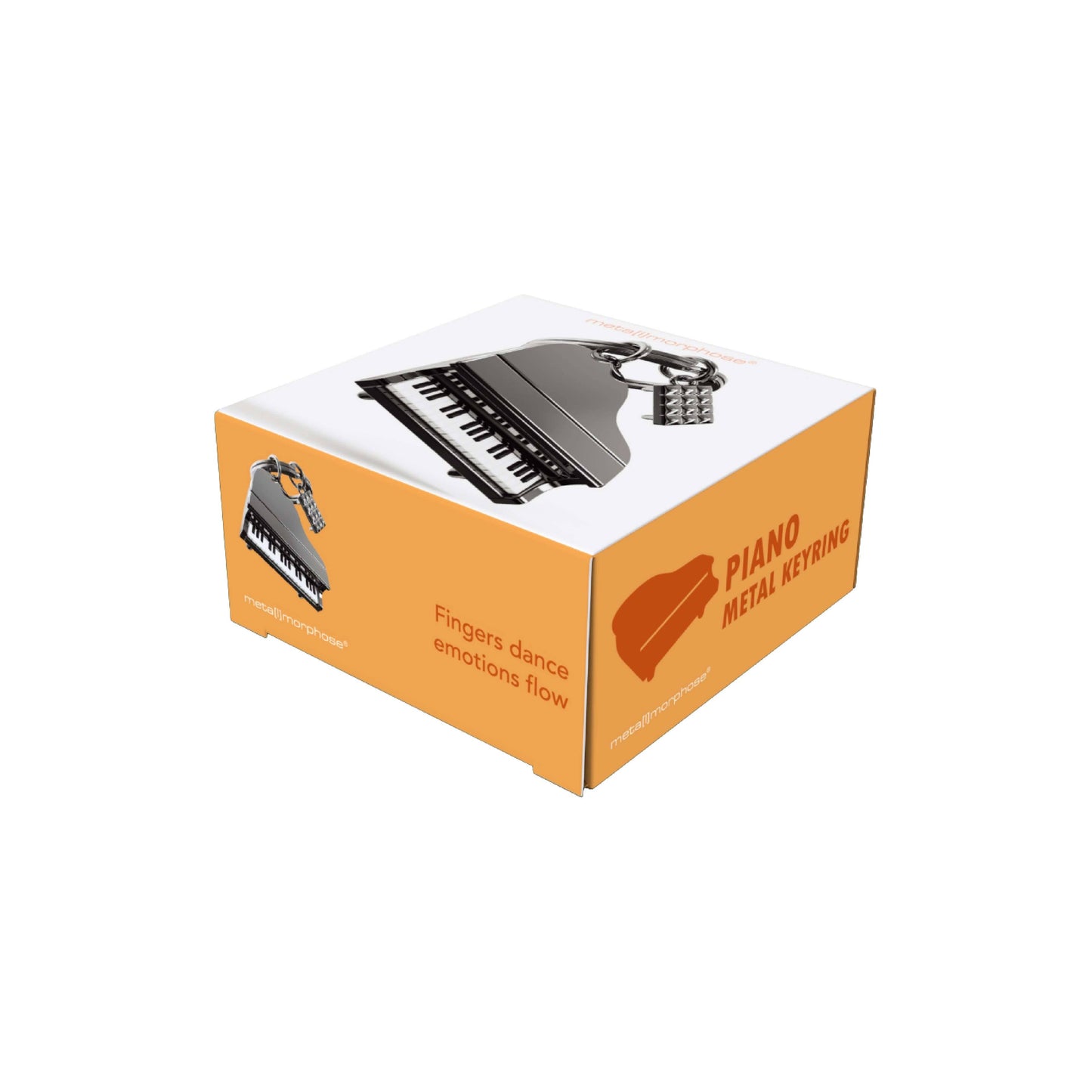 Metalmorphose Keyring Black & White Piano & Stool Keyring