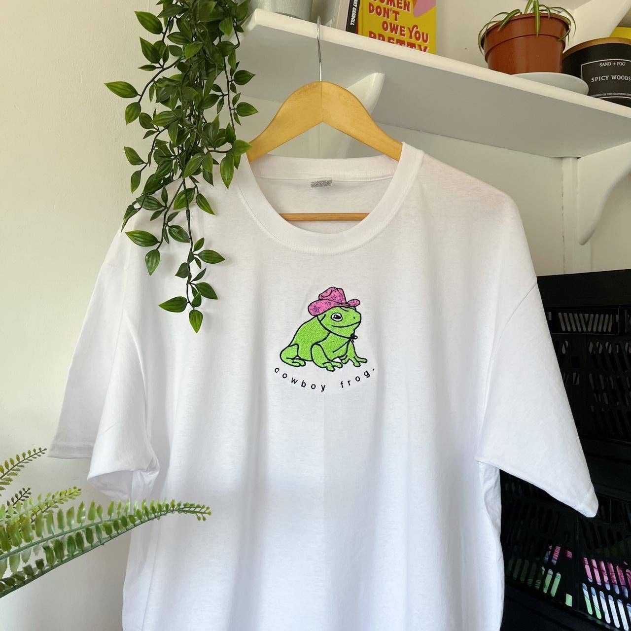 Cowboy Frog Embroidered T-shirt - more colours available