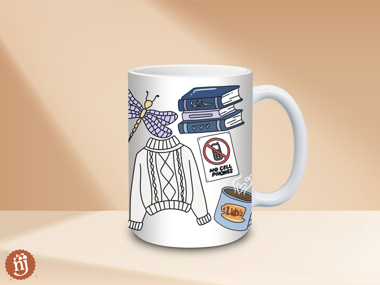 Gilmore Girls Inspired Stars Hollow Books Large Ceramic Mug - 15oz