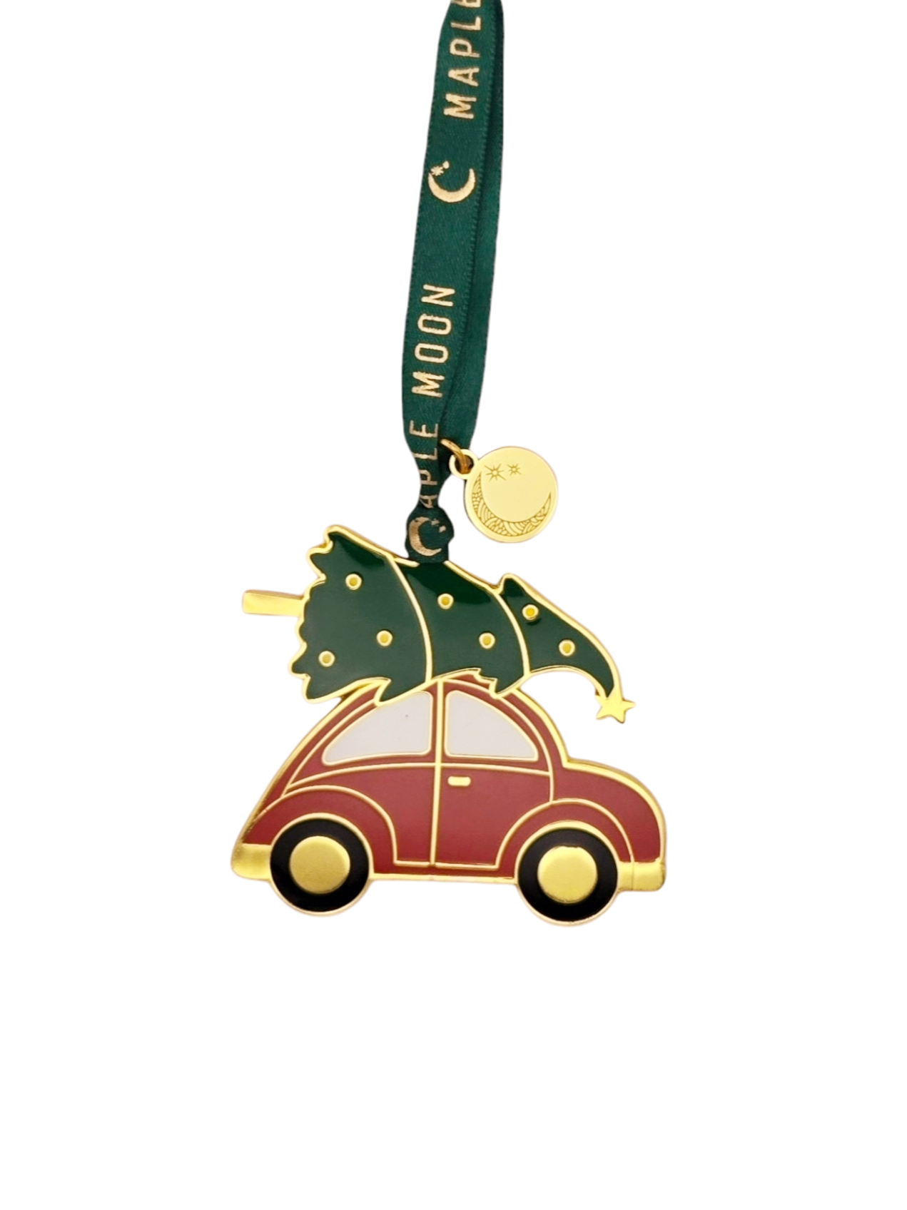 Classic Enamel Car with Tree Red