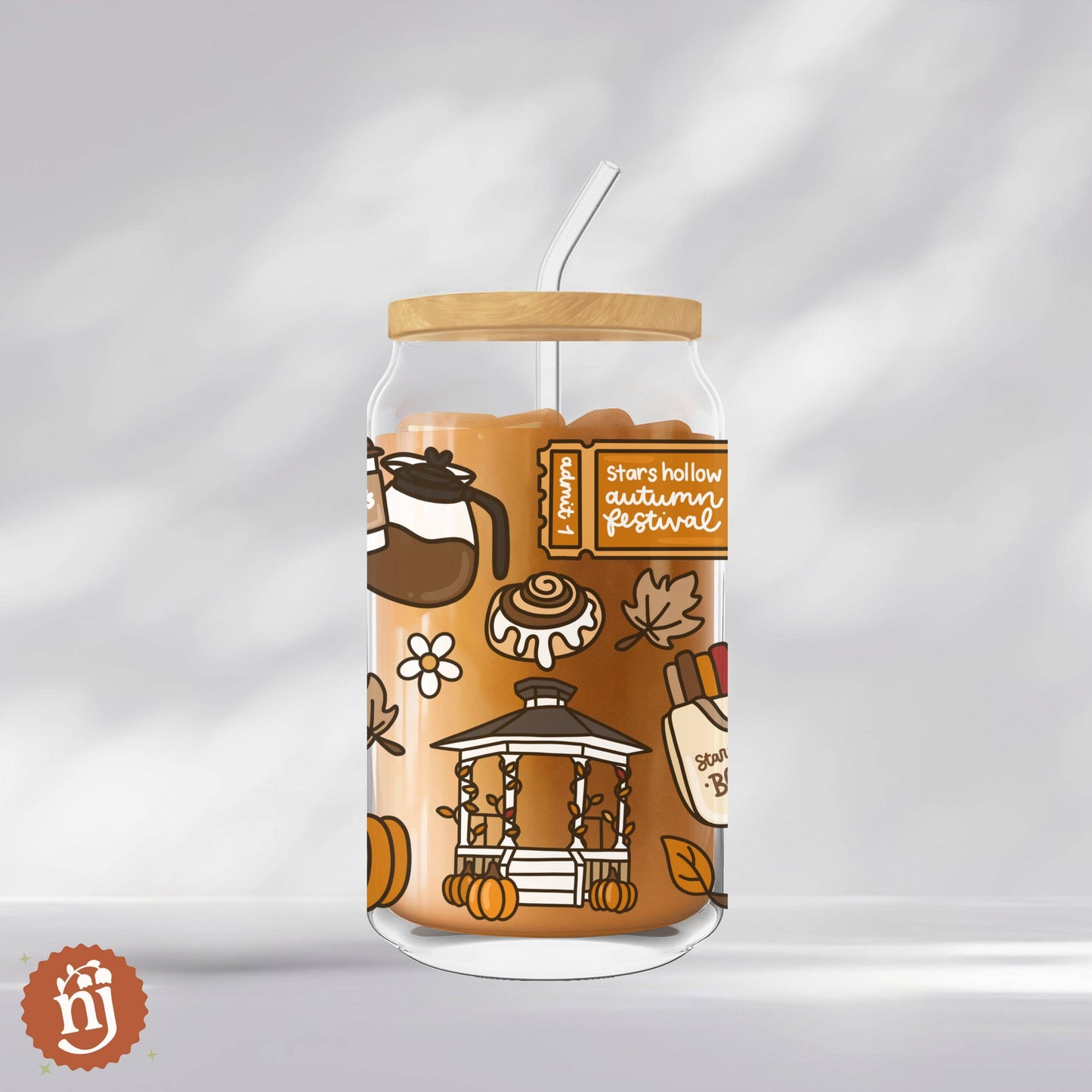 Gilmore Girls Autumn in Stars Hollow Glass Can Tumbler - 16oz