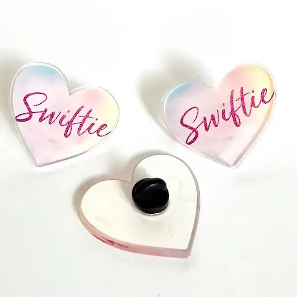 Swiftie Lover Heart Taylor Swift Acrylic Pin with Backing
