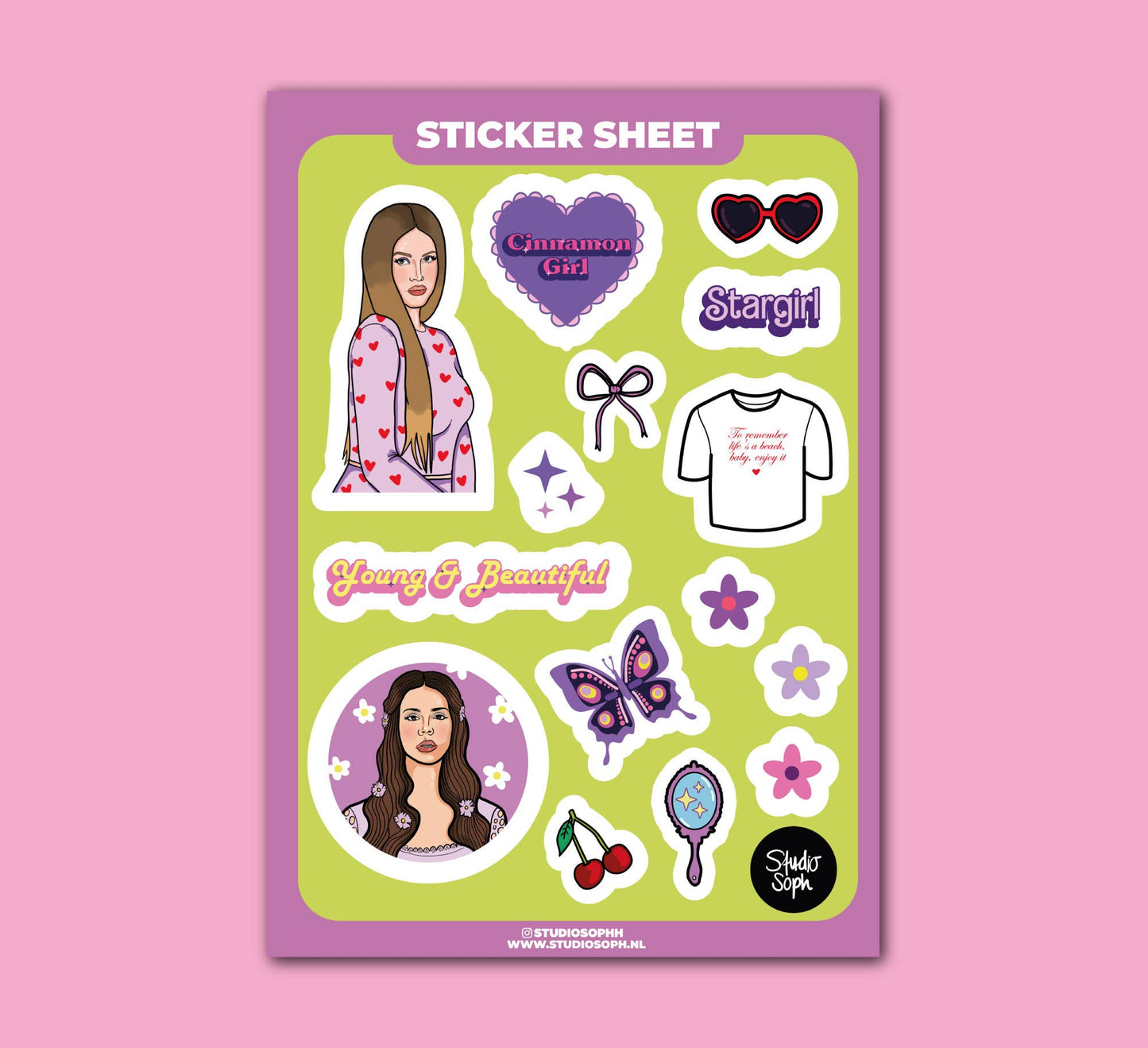 Lana Del Rey A5 Sticker Sheet