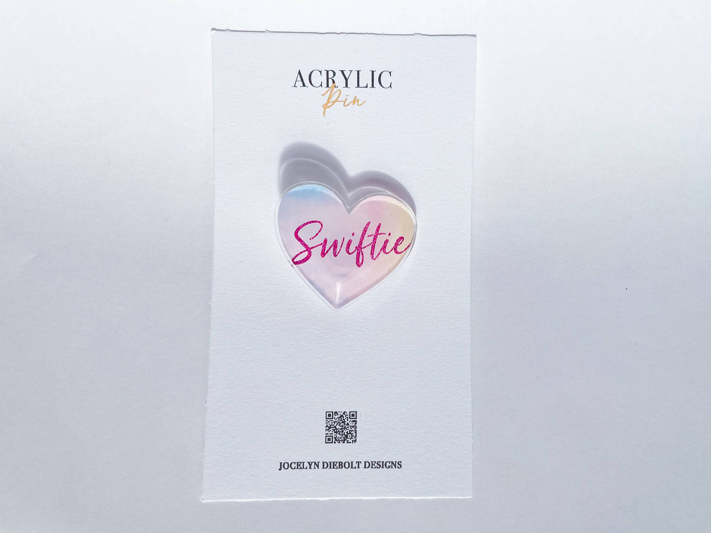 Swiftie Lover Heart Taylor Swift Acrylic Pin with Backing
