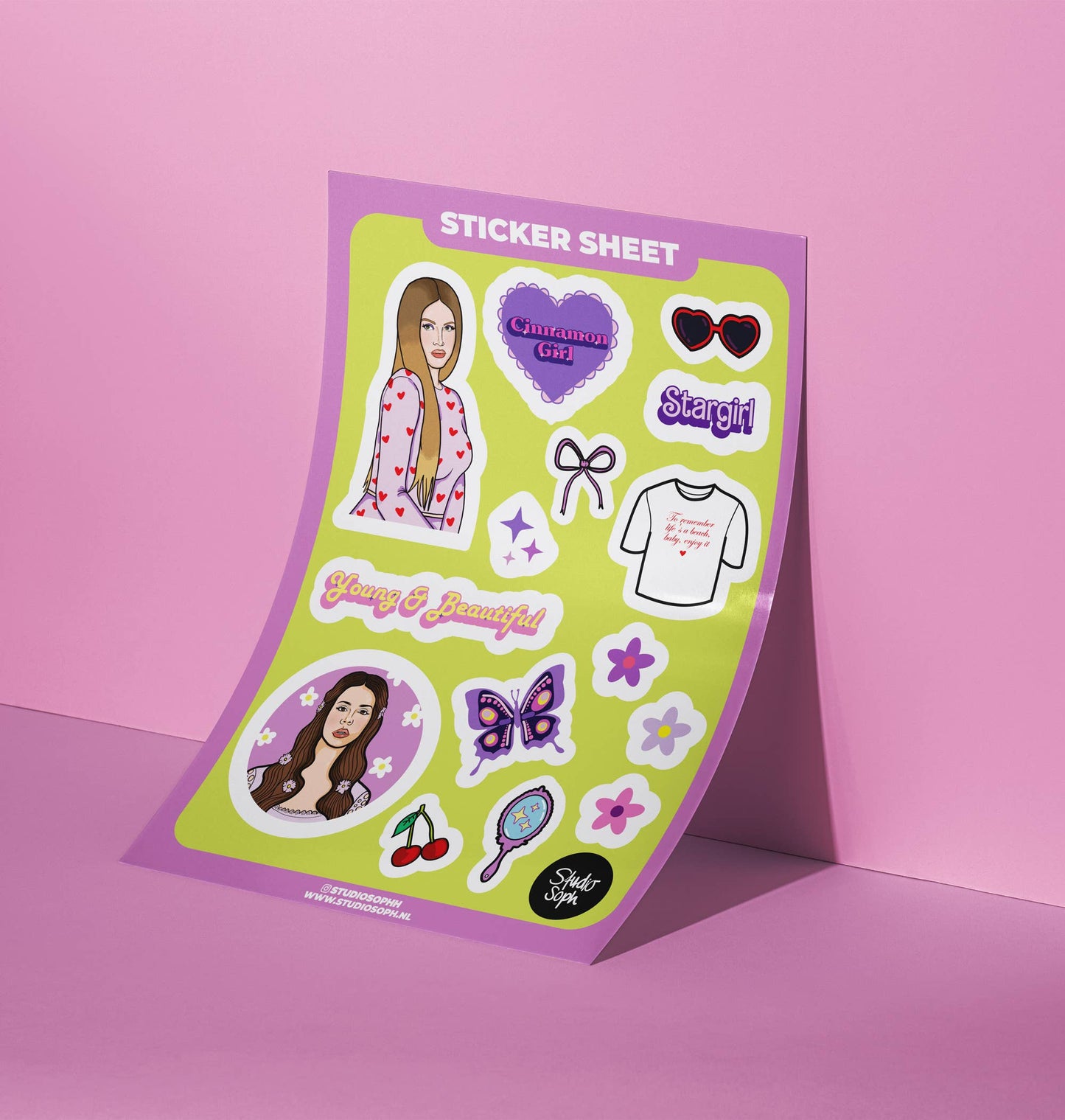 Lana Del Rey A5 Sticker Sheet