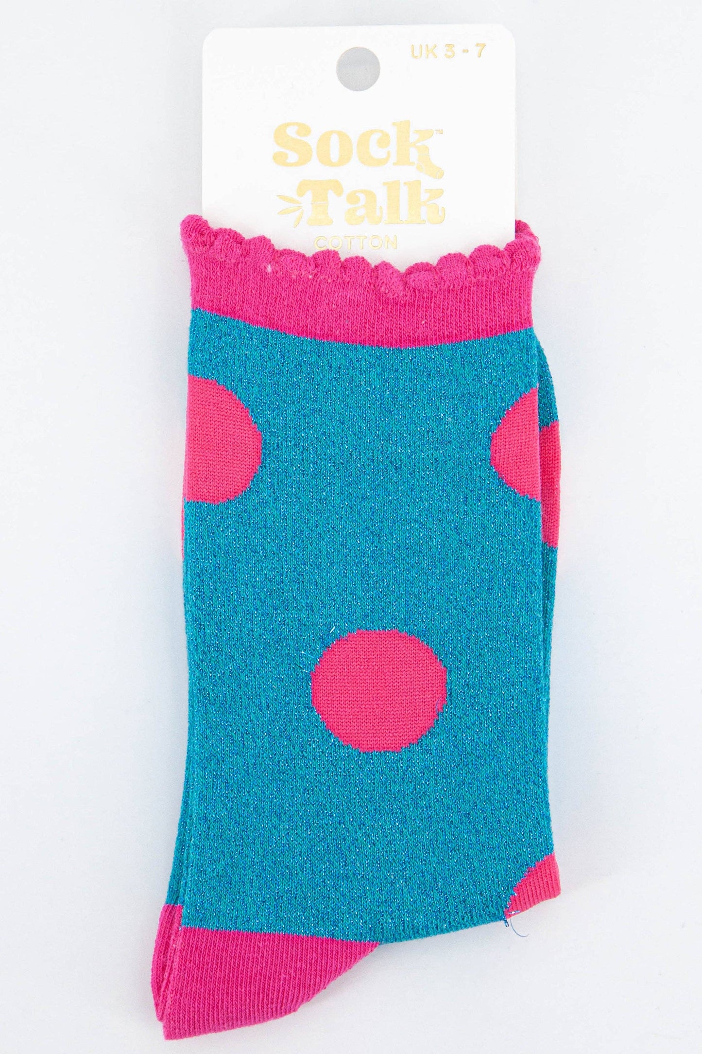 Women's Cotton Glitter Socks Large Polka Dot Spots