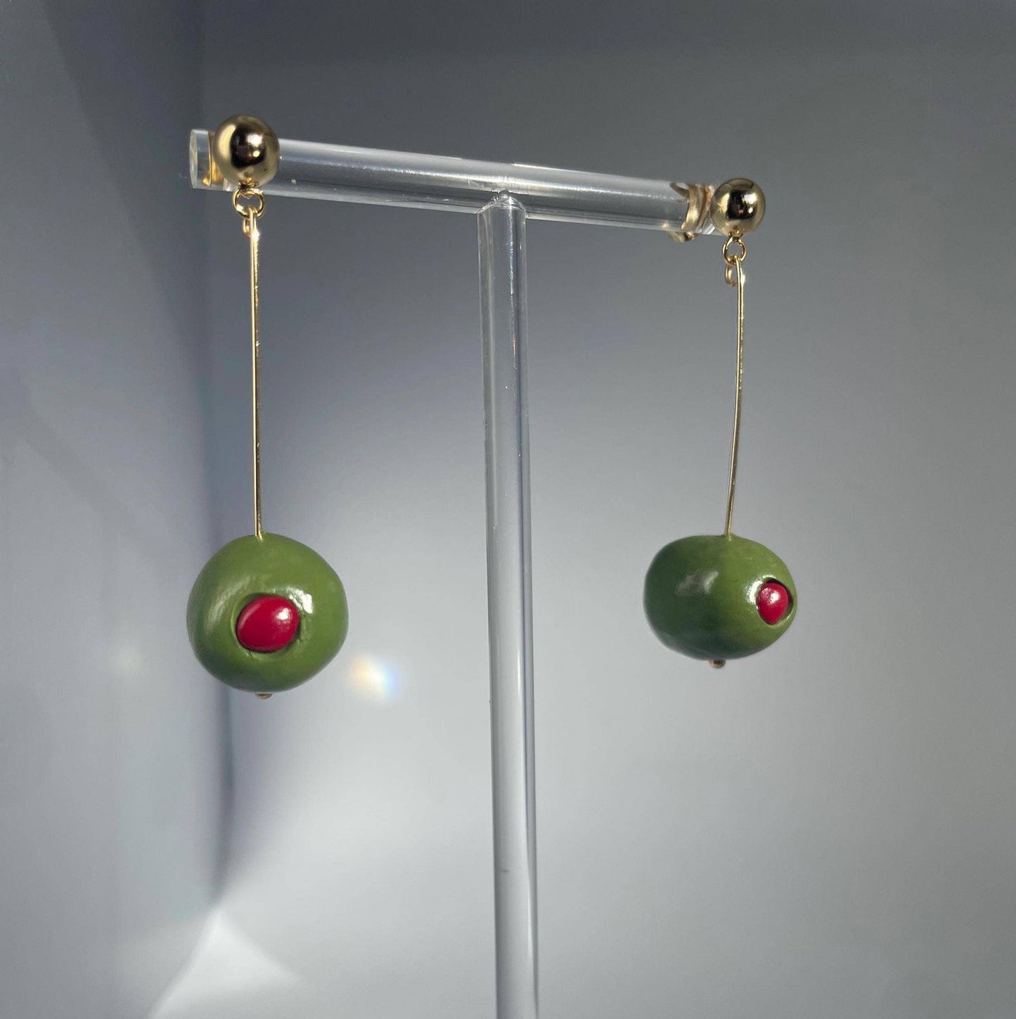 Singletini Pimento Olive Drop Earrings