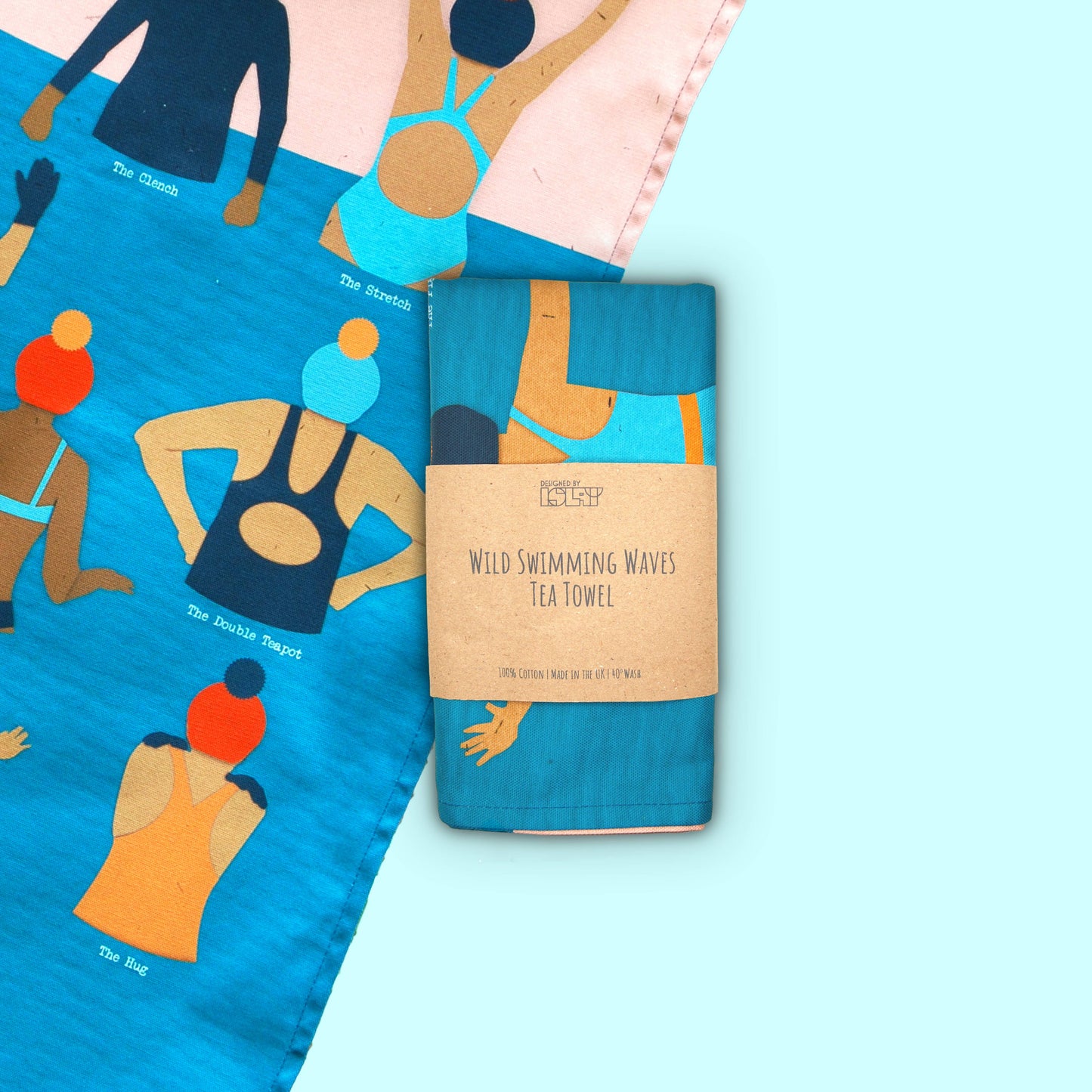 Wild Swimming Water Entry Tea towel