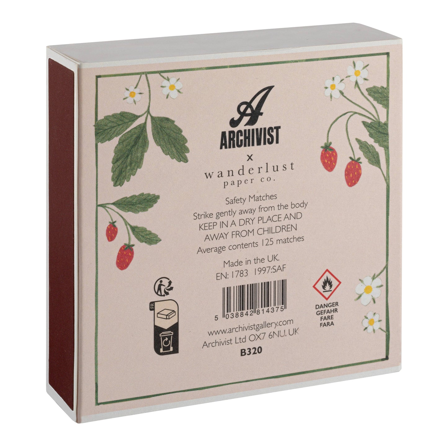 Strawberry Patch - Square Matchbox