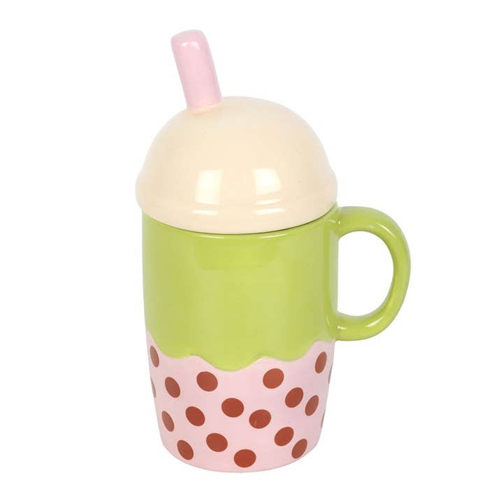 Kawaii Bubble Tea Lidded Mug