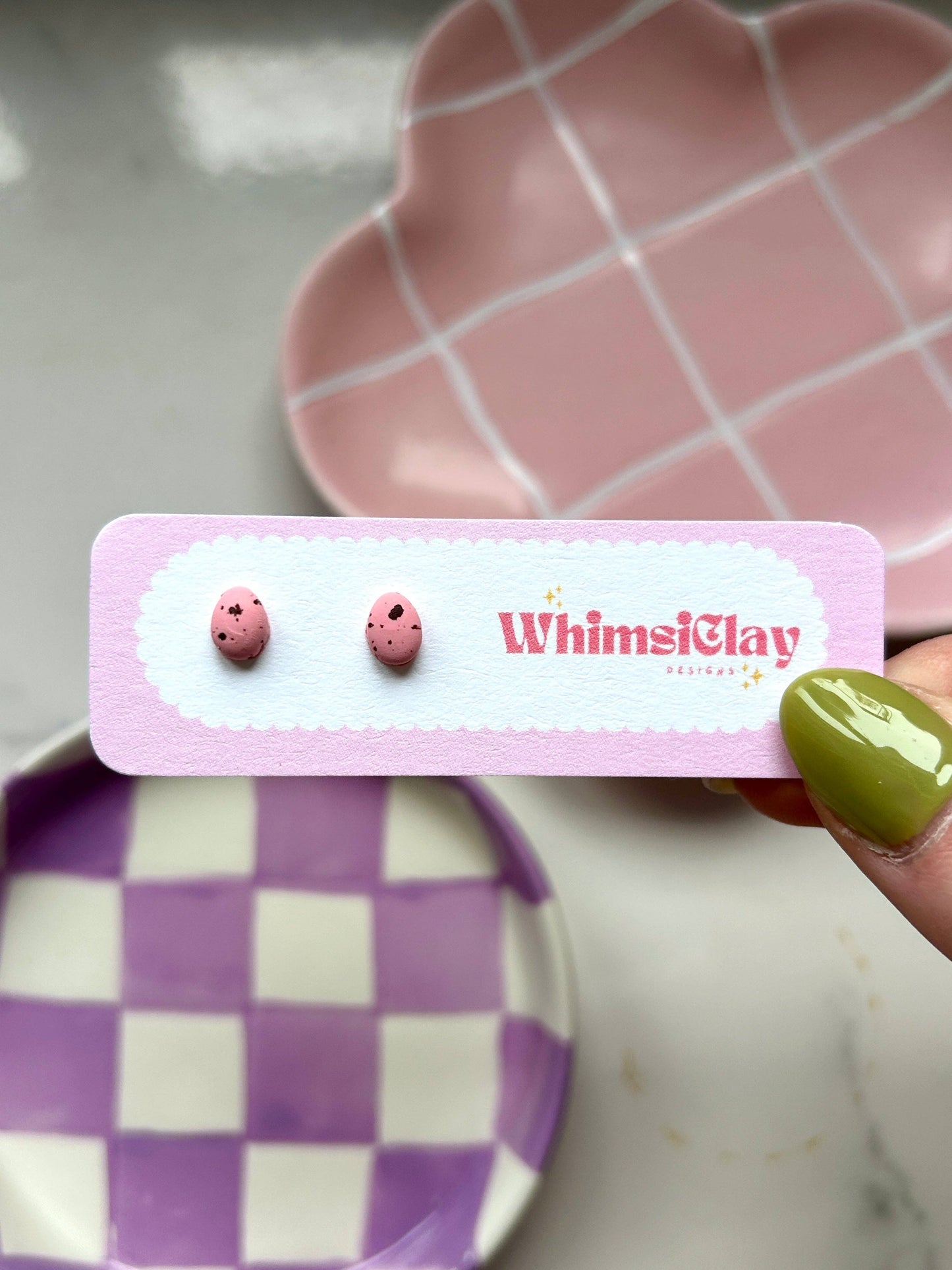 Mini Egg Studs | Polymer Clay Earrings
