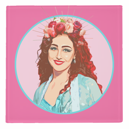 Glass Coaster 'PINK CHAPPELL' by DOLLY WOLFE