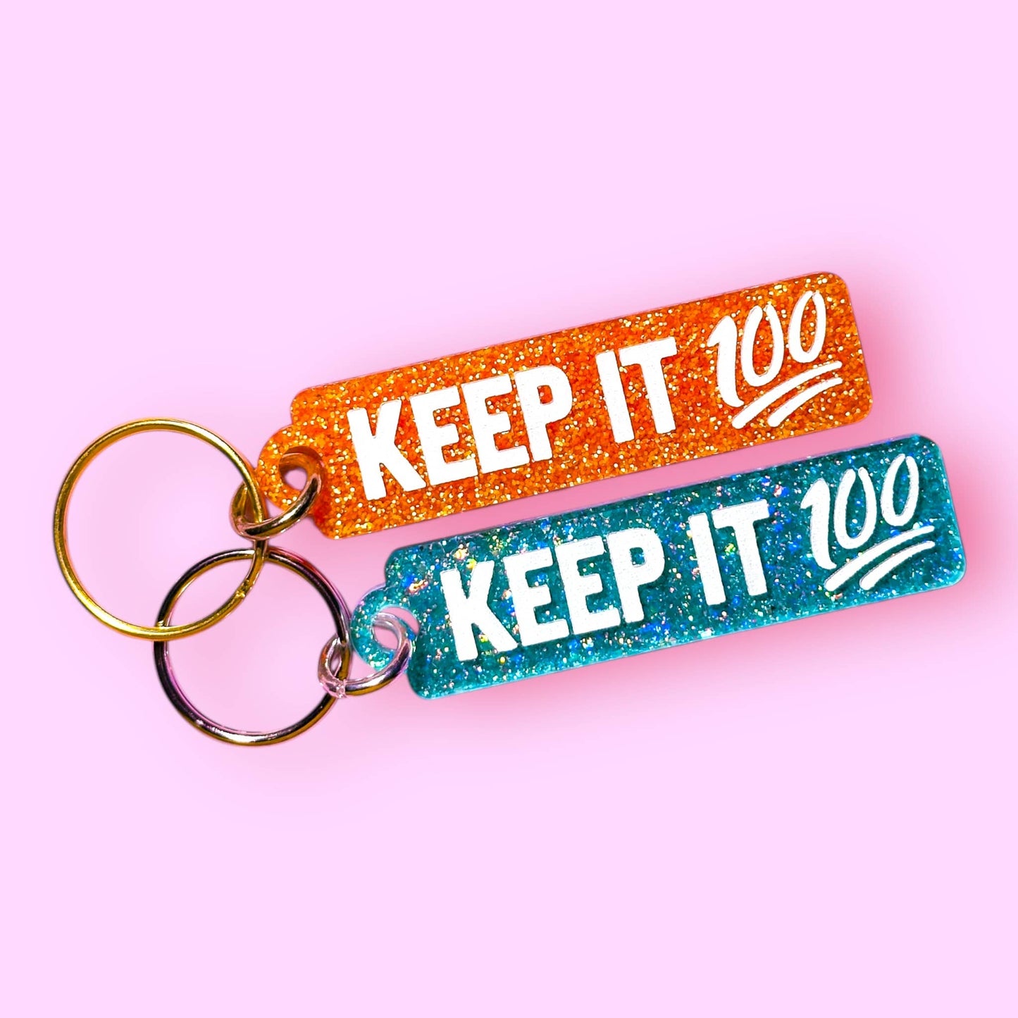 Keep It 100 - Laser Cut and Engraved Keychain