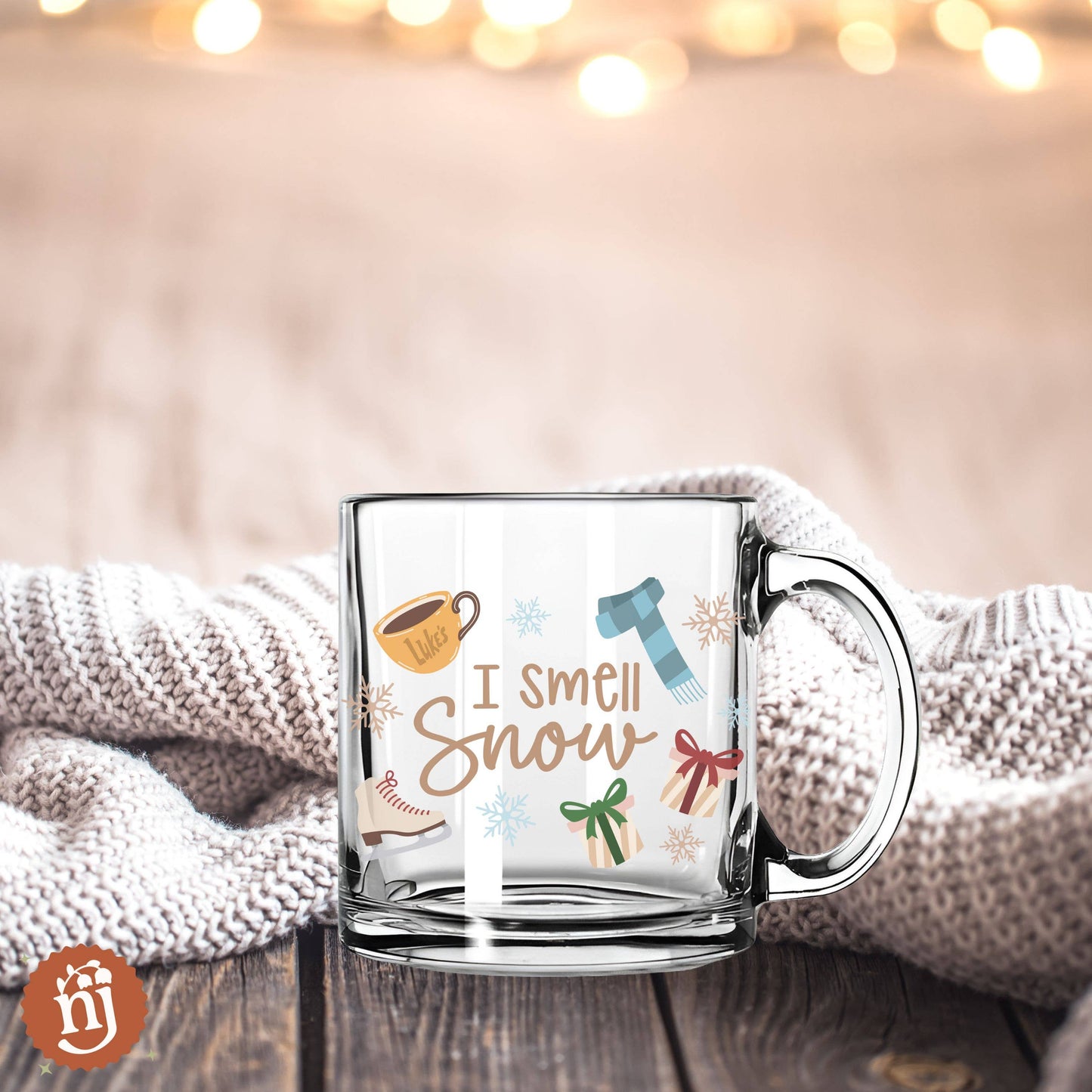 Gilmore Girls Inspired "I Smell Snow" Glass Mug - 13oz