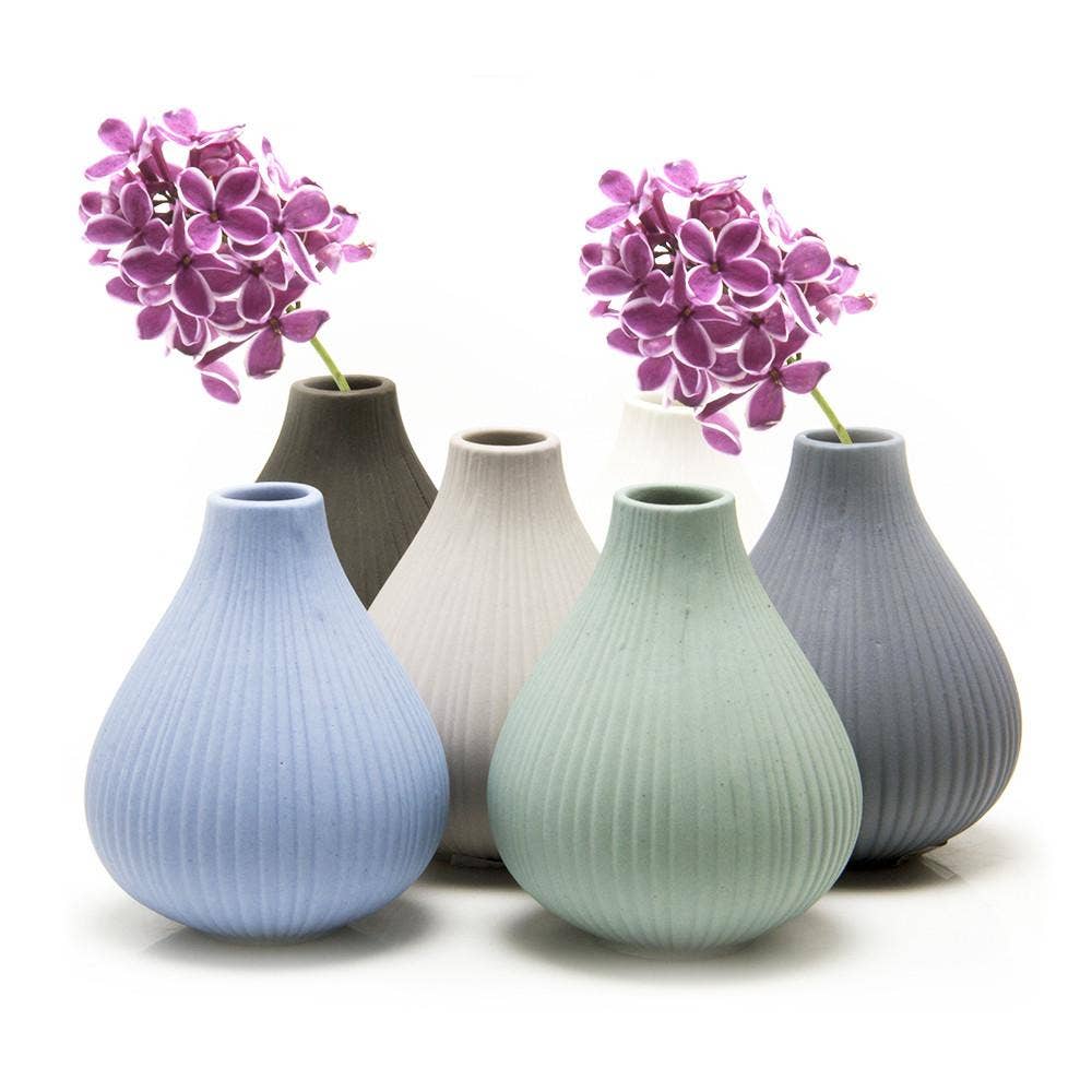 Frost - Matte Bisque Bud Flower Vase Glazed on Inside