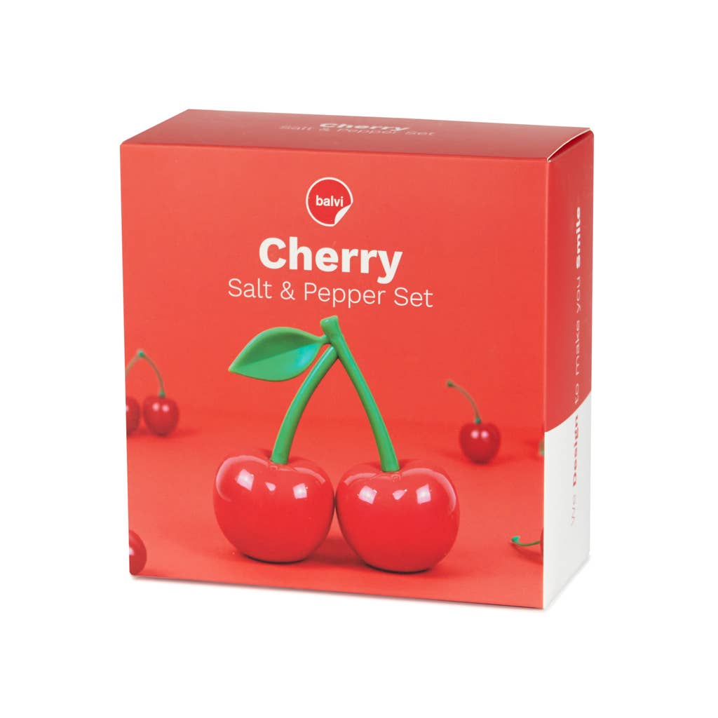 Salt & pepper set, Cherry, red, plastic