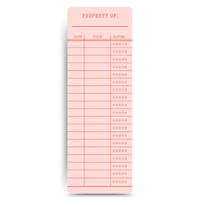 Library Card - Uncoated To Write and Track Reading - Bookmark