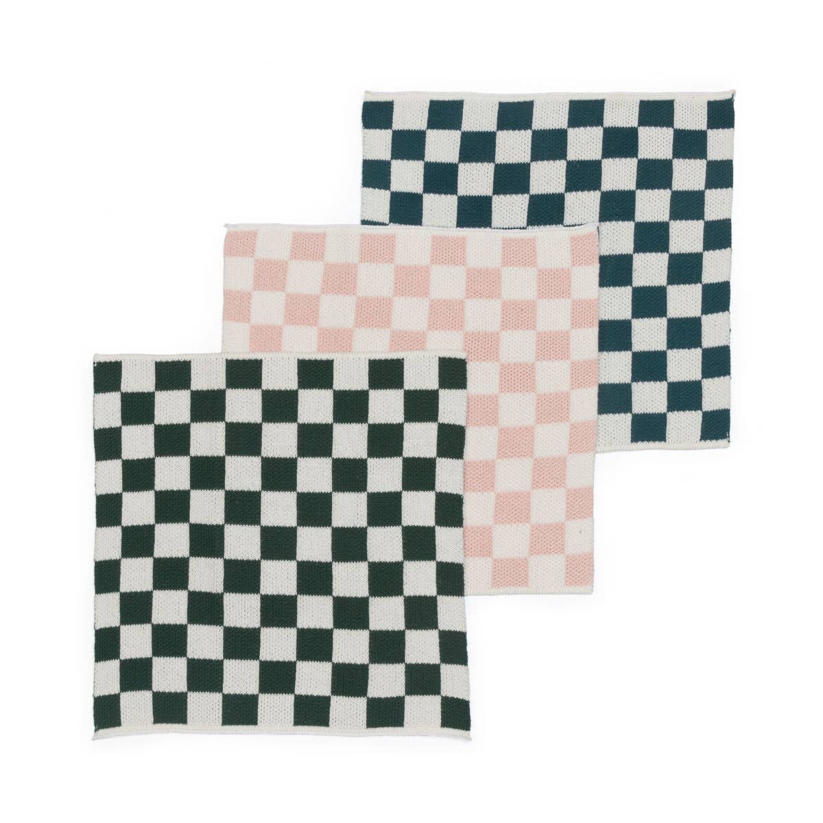 Reusable & Eco-Friendly Cotton Knit Dishcloths: Check Ink