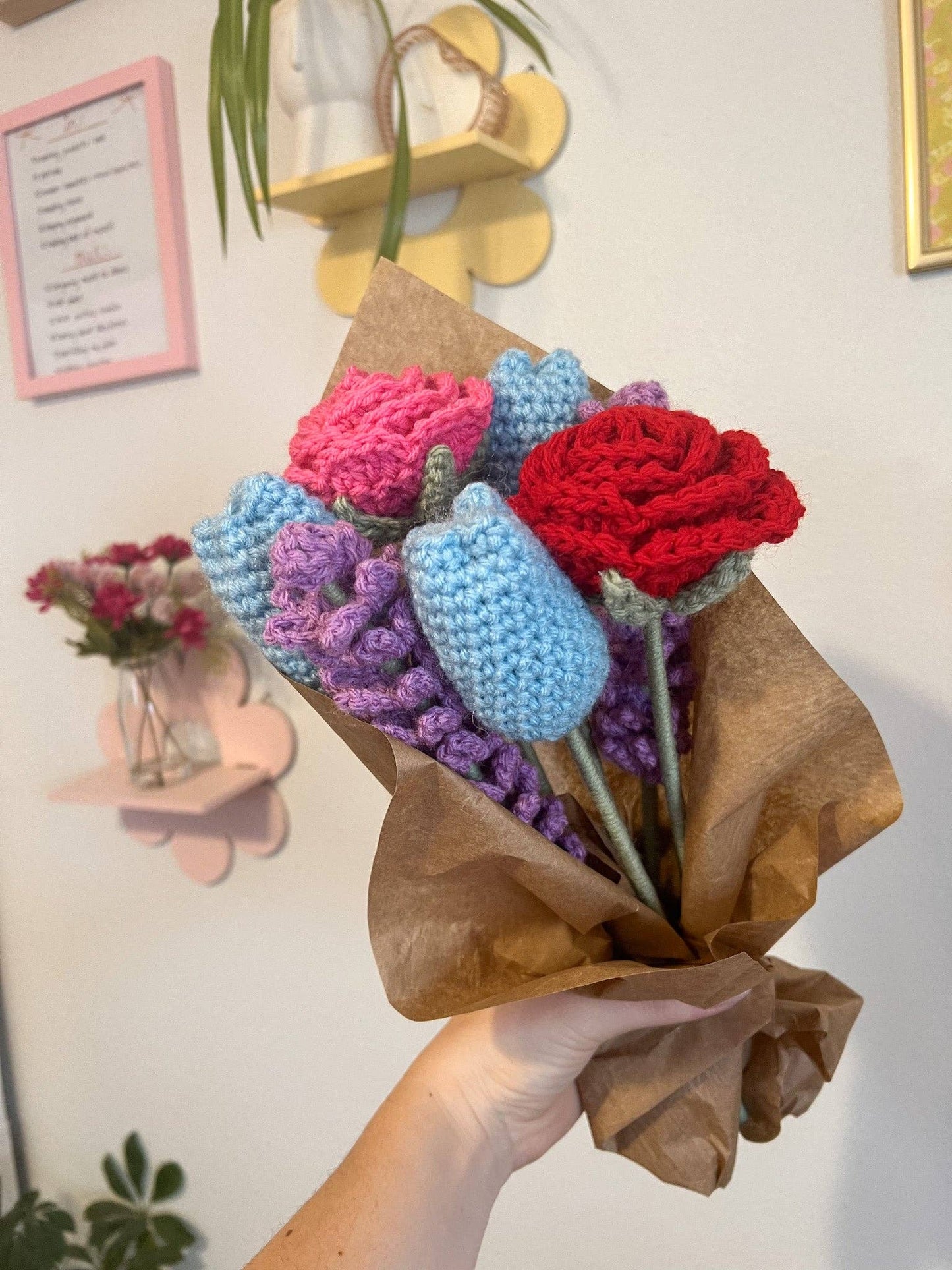 Crochet Red Rose Flower