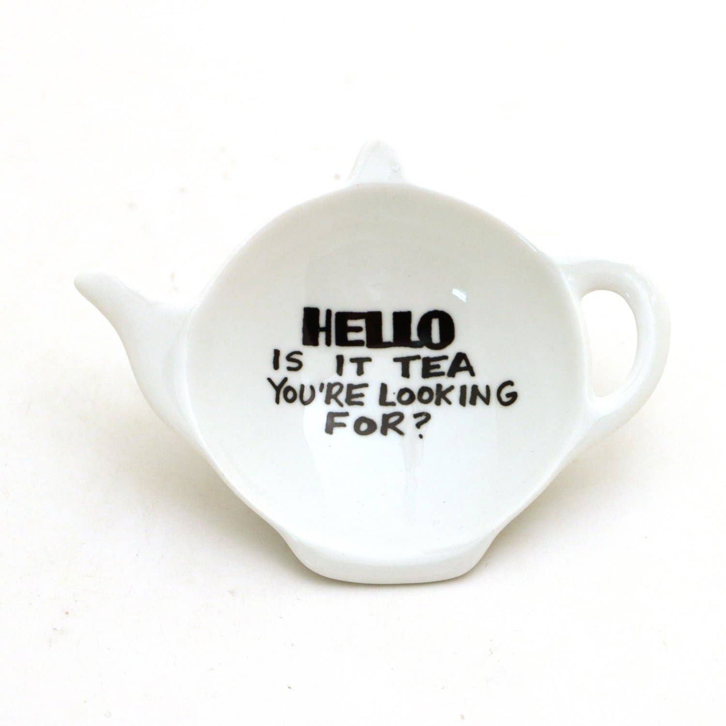 Hello is it Tea Teabag Holder - Teapot Shaped Tea Bag Dish