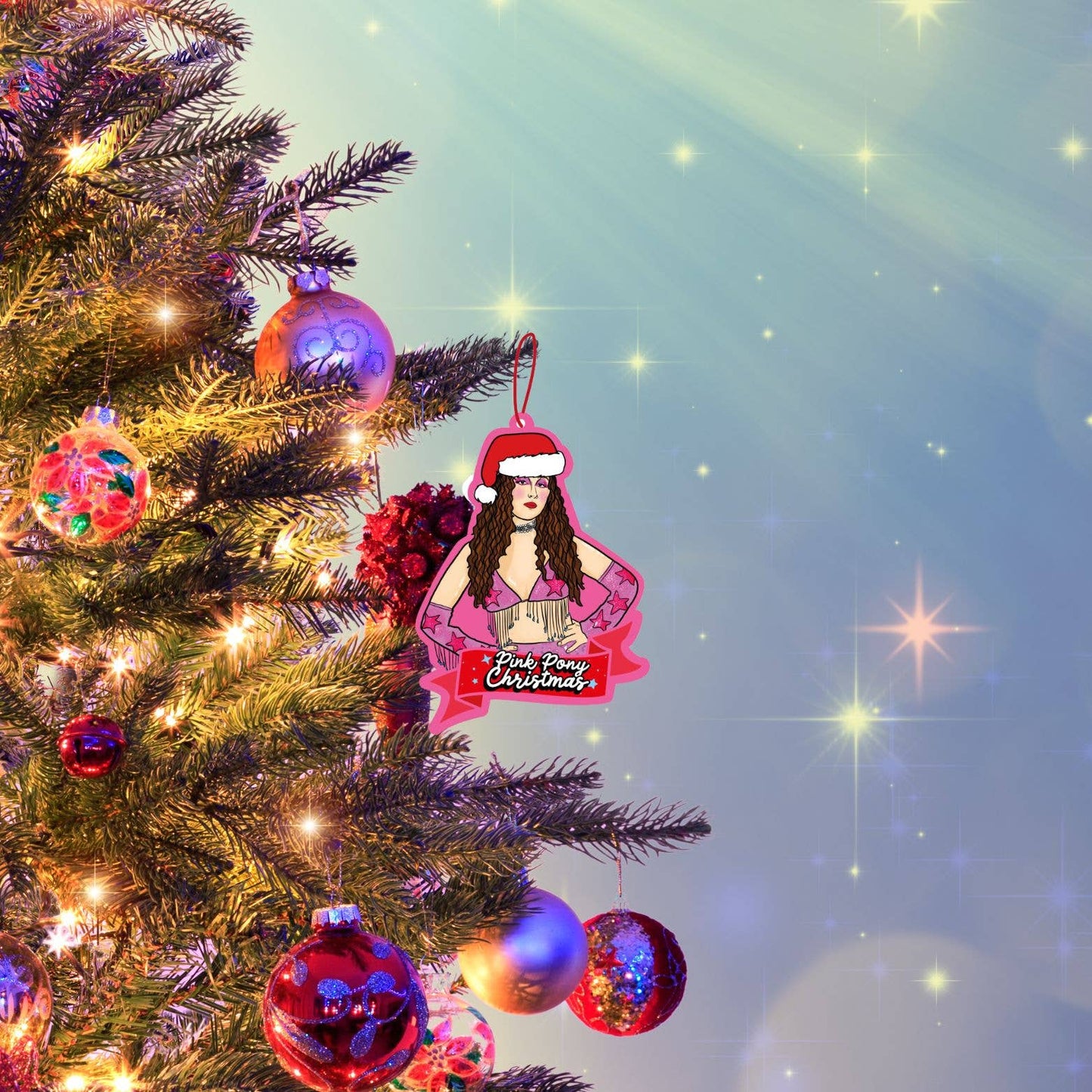 Pink Pony Christmas Ornament