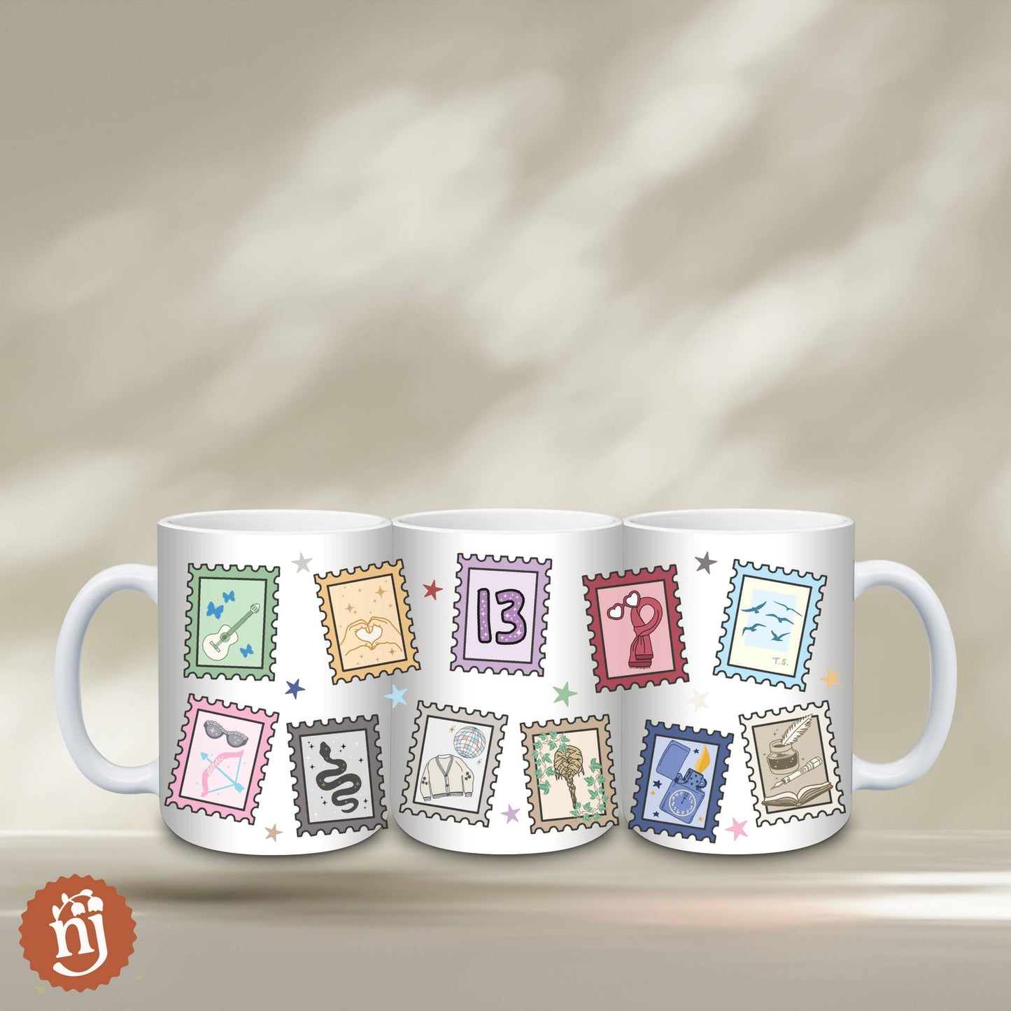 Taylor Swift Inspired Eras Stamps Ceramic Mug, 15oz