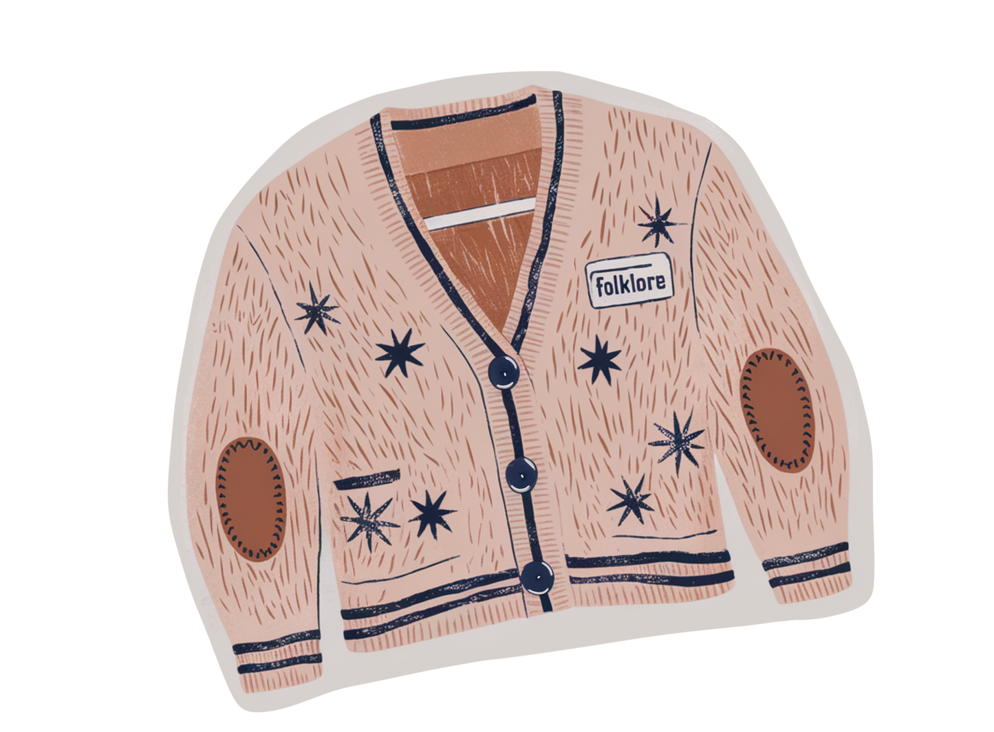 Large Folklore Cardigan Sticker