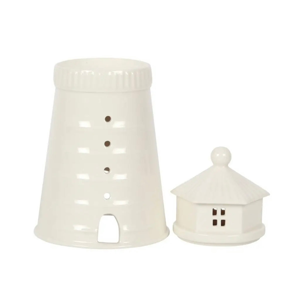 White Ceramic Lighthouse Oil Burner