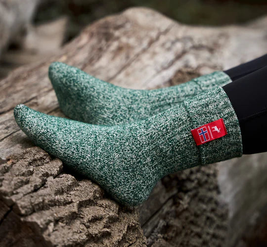 Norwegian Fjord Socks - Pine Green