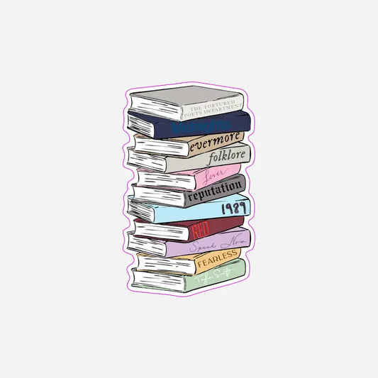 Taylor Swift Albums Book Stack - Vinyl Sticker