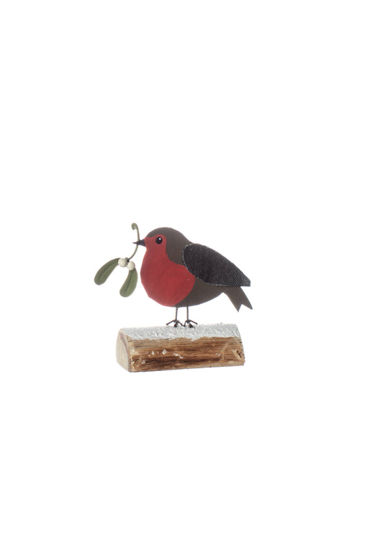 Mistletoe Robin On Log