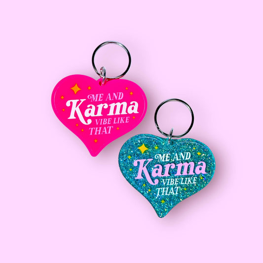 Me and Karma Vibe Like That - Taylor Swift Keychain: Pink