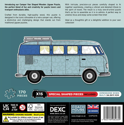 Camper Van Shaped Wooden Jigsaw Puzzle