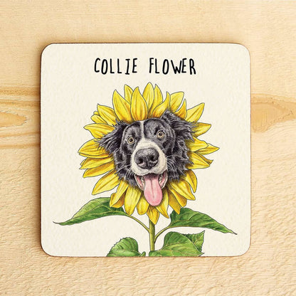 Collie Flower Coaster - Dog Coaster