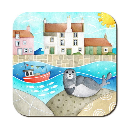 Coaster - Seal at Fishing Harbour - Seaside