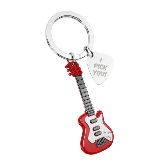 Metalmorphose Keyring Red Electric Guitar with Pick Keyring