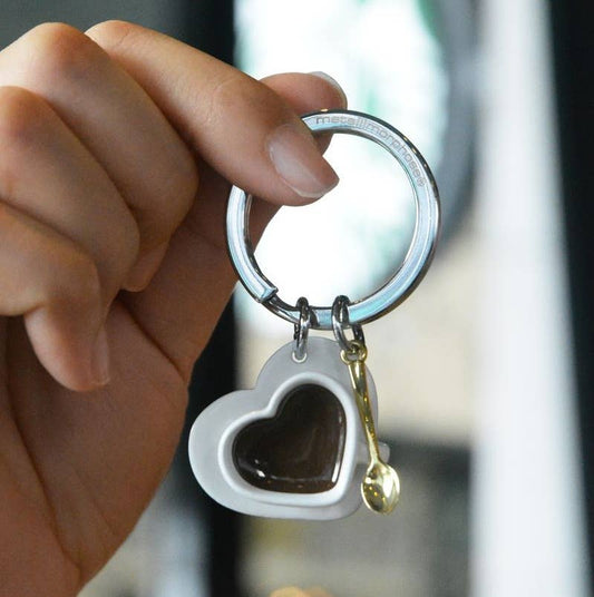 Metalmorphose White Coffee Lover Keyring