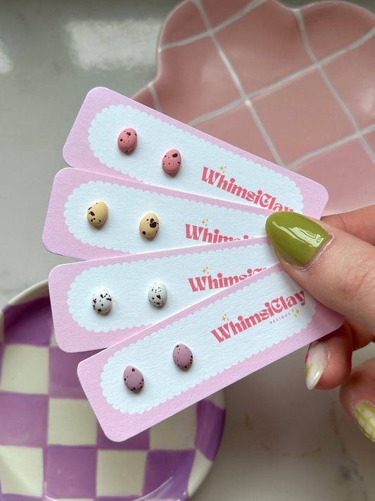Mini Egg Studs | Polymer Clay Earrings